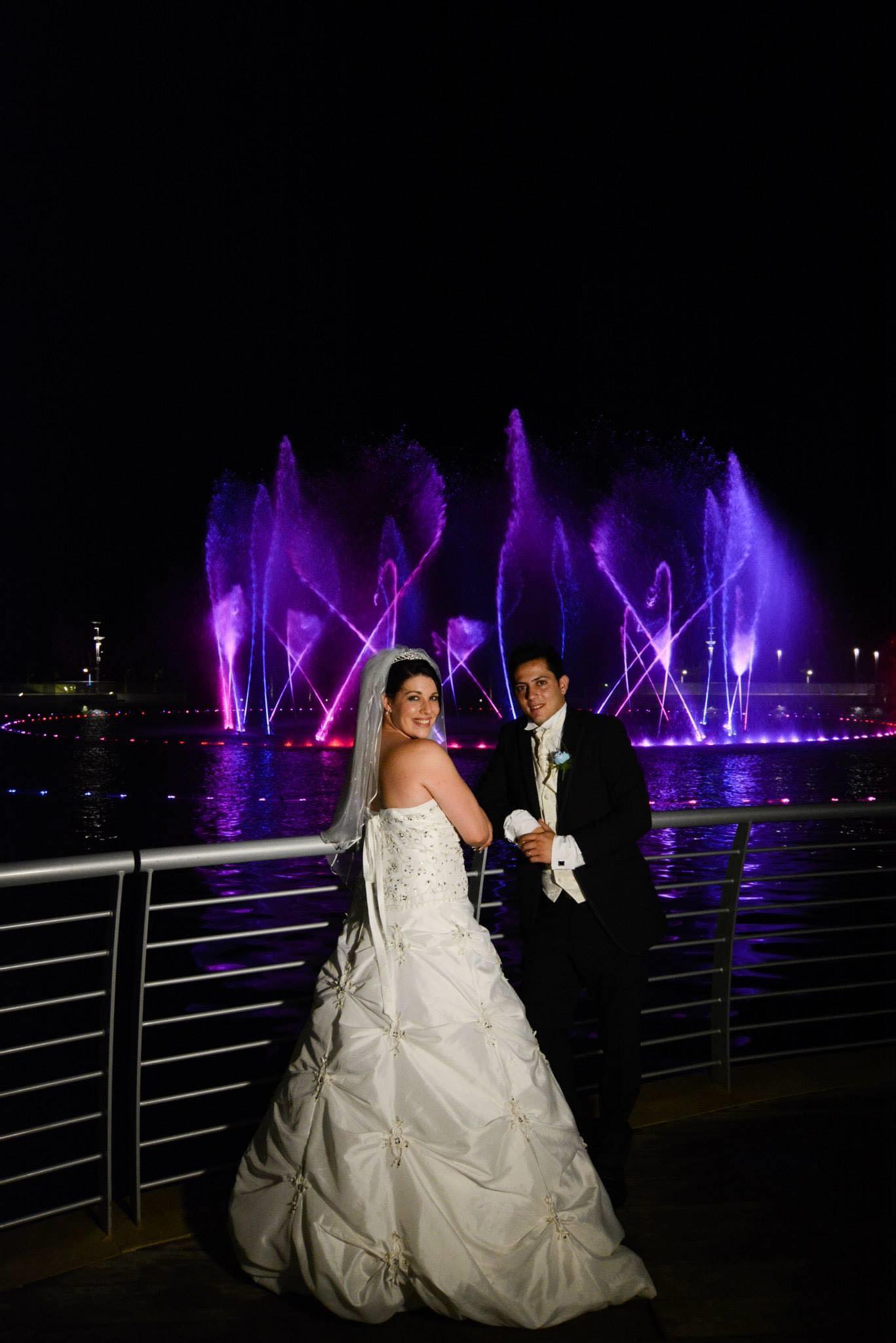 Therese and her husband at their wedding.