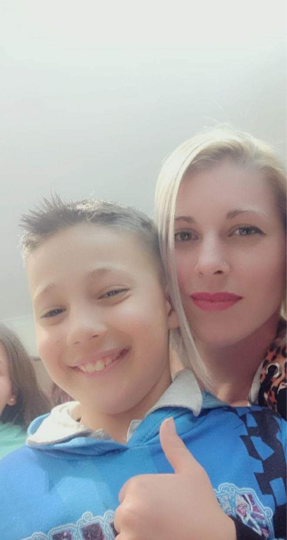 Therese with her son.